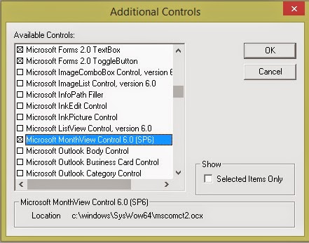 Microsoft monthview control 6 0 excel 2007 missing numbers